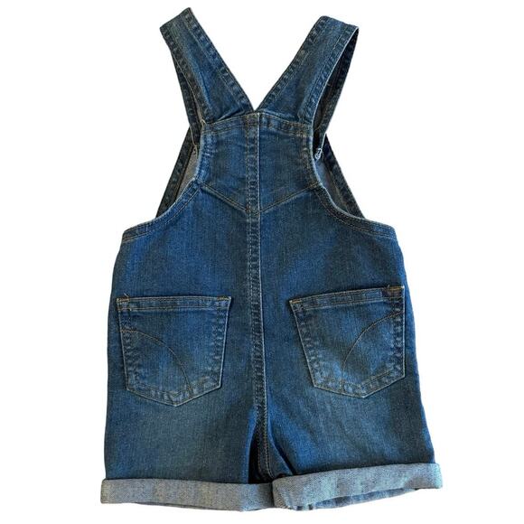 Joe's Toddler Jean Shortalls 6-9 Months Denim Blue Overalls Cuffed - Picture 2 of 6